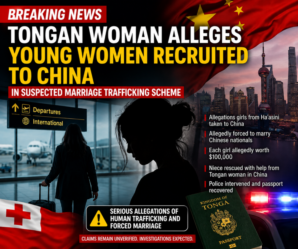 BREAKING: Tongan woman alleges young women recruited to China in suspected marriage trafficking scheme